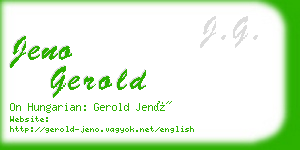 jeno gerold business card